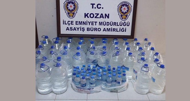 Adana’da 259 litre sahte içki ele geçirildi