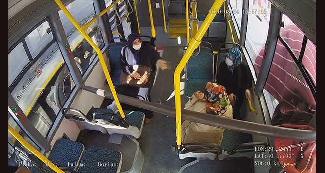 Bursa’da yolcu otobüsünde ölümün teğet geçtiği anlar