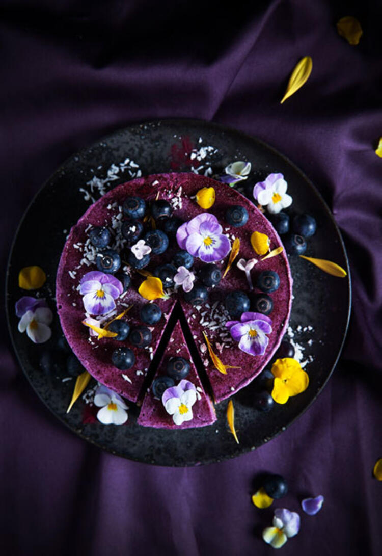 Yaban mersinli vegan cheesecake tarifi